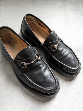 Gucci Horsebit Loafers Black Leather Men 11.5 US